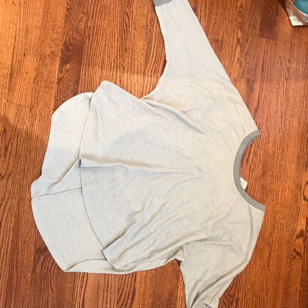Grey flowy plain shirt